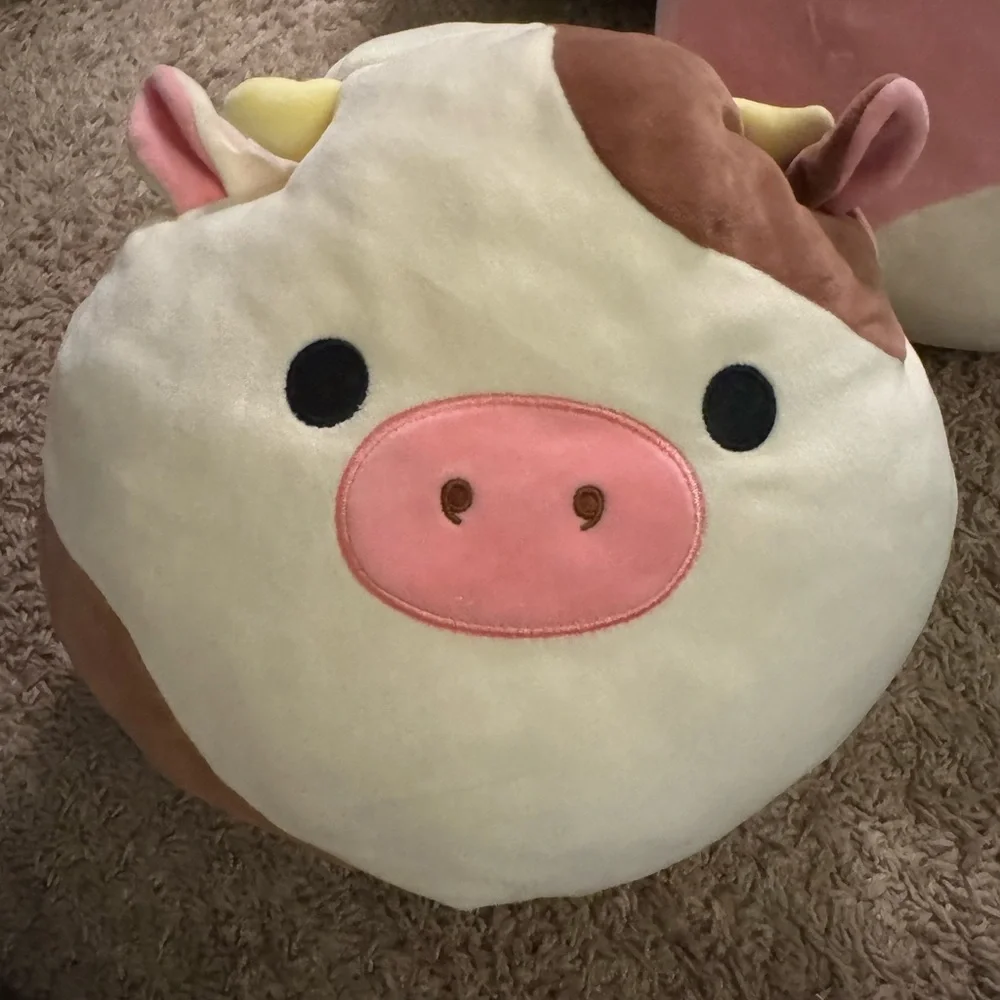 Squishmallow Official Farm Squad Soft Ronnie Cow & Rosie Pig Flip-A-Mallow 12 in